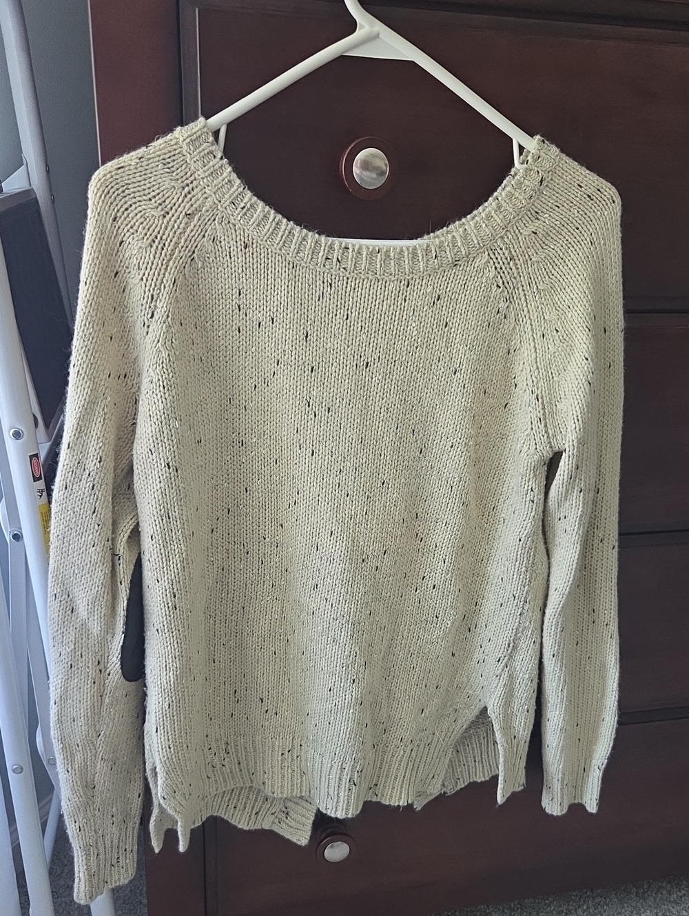 Market & Spruce Neutral Speckled Crewneck Sweater - Light Beige